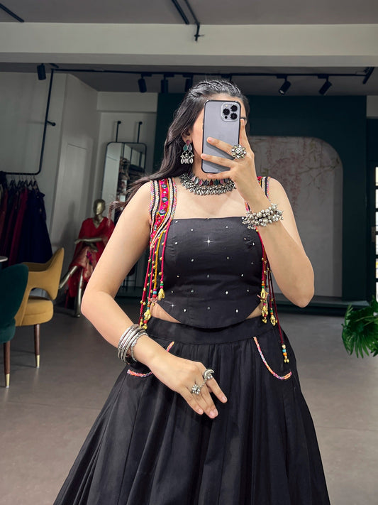 Black Mirror Work Lehenga Choli