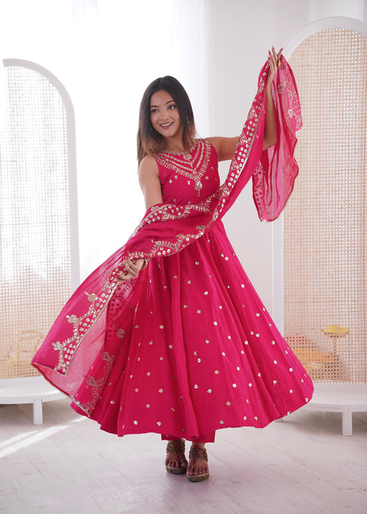 Leffy Premium Designer Anarkali Suit Set with Dupatta