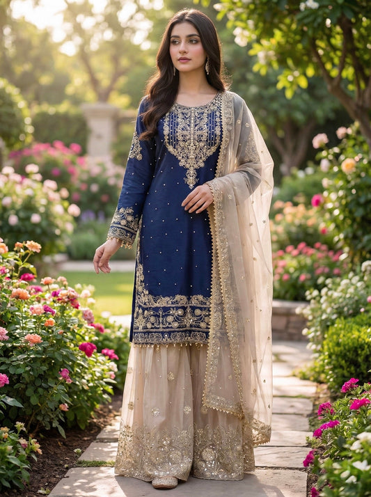 GMY SILK With Heavy Embroidery Coding Dori-Sequence Work