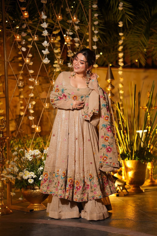 Look Top-sarara and Dupatta With Heavy Embroidery Work